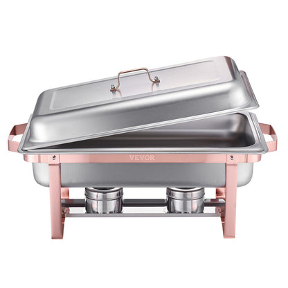 Chafing Dish Buffet Set, 8 Qt 2 Pack, Stainless Steel Chafer with 2 Full Size Pans, Rectangle Catering Warmer V952-ZFXBXGSTGK2JJ8OR8V0
