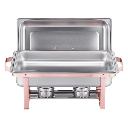 Chafing Dish Buffet Set, 8 Qt 2 Pack, Stainless Steel Chafer with 2 Full Size Pans, Rectangle Catering Warmer V952-ZFXBXGSTGK2JJ8OR8V0