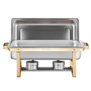Chafing Dish Buffet Set, 8 Qt 4 Pack, Stainless Steel Chafer with 2 Full Size and 4 Half Size Pans, Rectangle V952-ZFXBXGSTGK4J10ULXV0