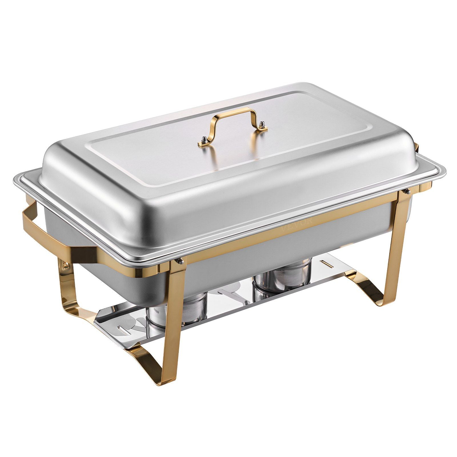Chafing Dish Buffet Set, 8 Qt 4 Pack, Stainless Steel Chafer with 2 Full Size and 4 Half Size Pans, Rectangle V952-ZFXBXGSTGK4J10ULXV0