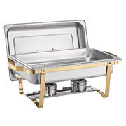 Chafing Dish Buffet Set, 8 Qt 4 Pack, Stainless Steel Chafer with 2 Full Size and 4 Half Size Pans, Rectangle V952-ZFXBXGSTGK4J10ULXV0