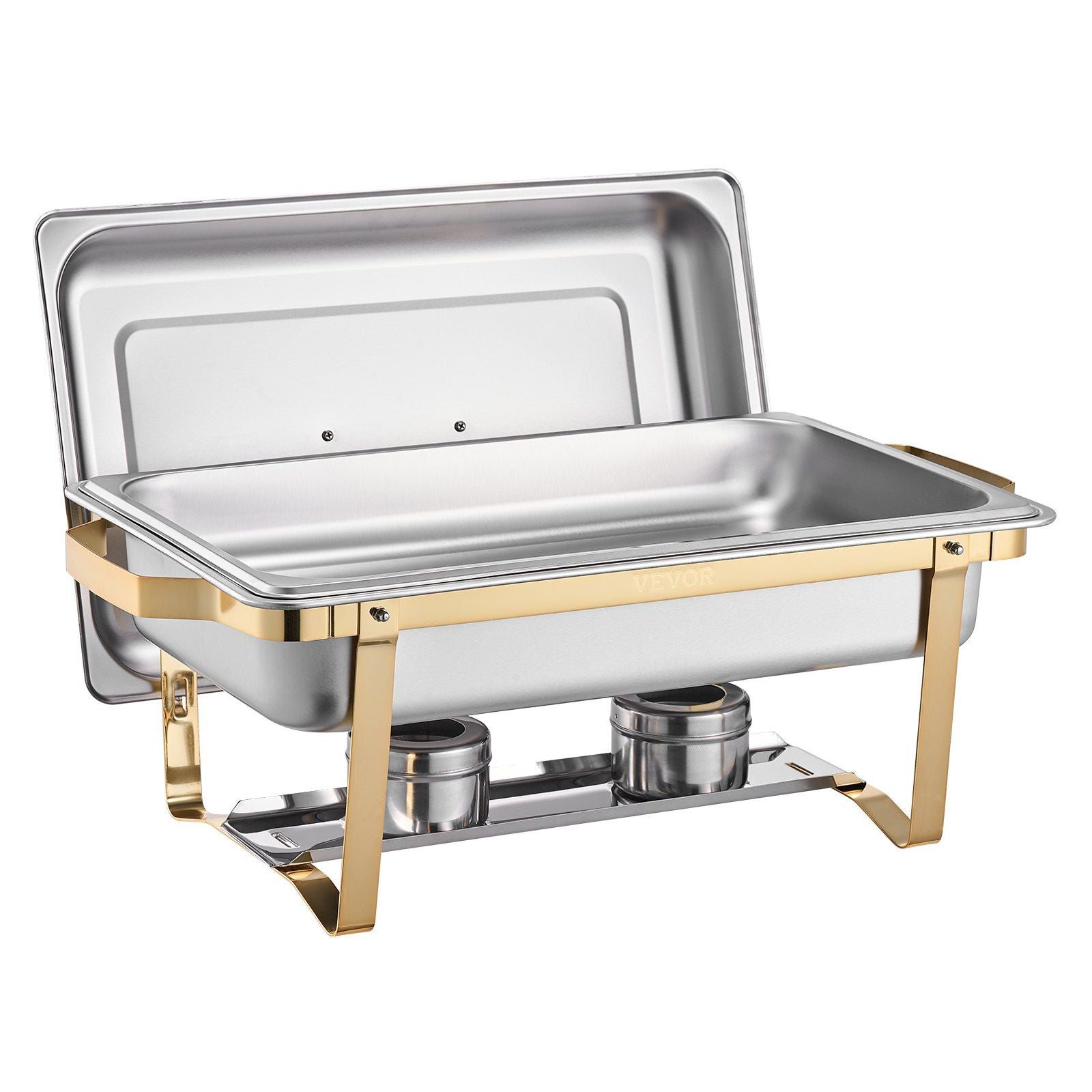 Chafing Dish Buffet Set, 8 Qt 4 Pack, Stainless Steel Chafer with 2 Full Size and 4 Half Size Pans, Rectangle V952-ZFXBXGSTGK4J10ULXV0