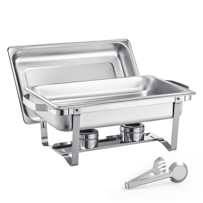 8 Qt 6 Pack Rectangle Chafing Dish Buffet Set Fullsize Pan Stainless Steel V952-ZFXBXGSTGK6JYRMTSV0