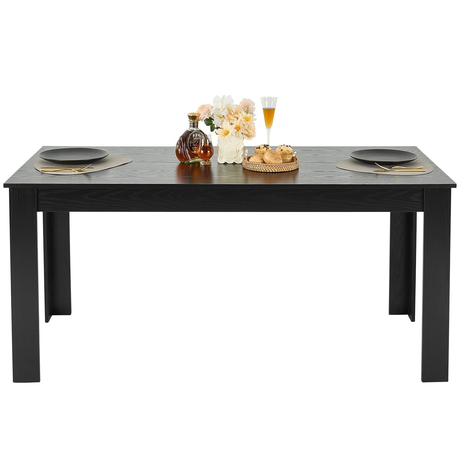 Rectangle Dining Table, 63 inch Length Large Wood Tables for 4-6 Person, Modern Dinner Furniture, Conference V952-ZFXCZBKTZQMDUVESOV0