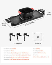 Hot Pot with Grill 2300W 2-in-1 Electric Smokeless BBQ with Removable Pot V952-ZFXDHG12YCLY1H507V3