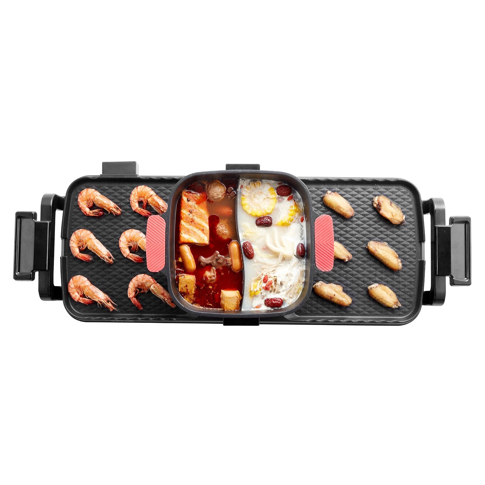 Hot Pot with Grill 2300W 2-in-1 Electric Smokeless BBQ with Removable Pot V952-ZFXDHG12YCLY1H507V3