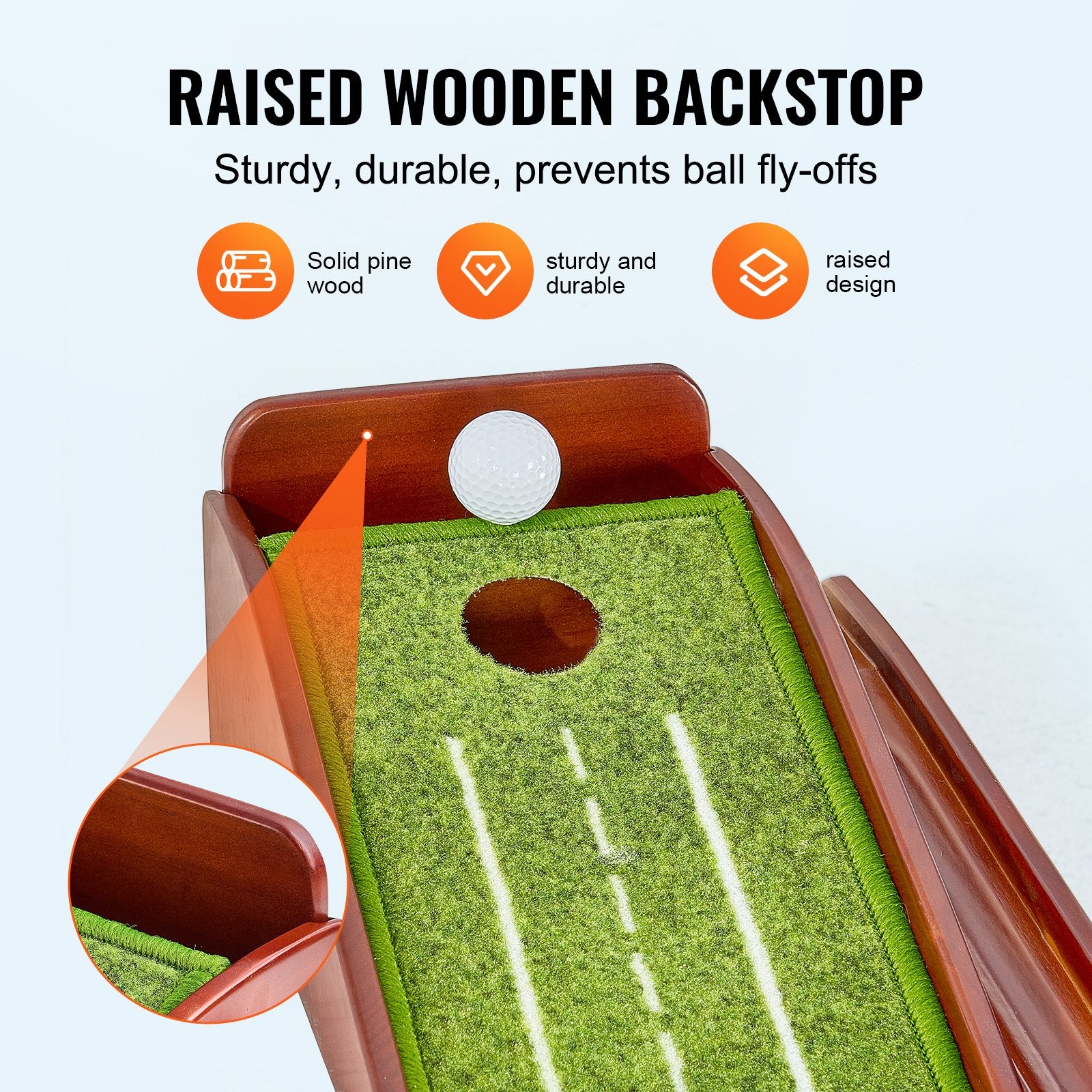 Golf Putting Mat, 1 Hole Indoor Golf Putting Green, Wrinkle-Free Golf Training Aid, Mini Golf Accessory with V952-ZFXKZDHQTGDLUGZN2V0