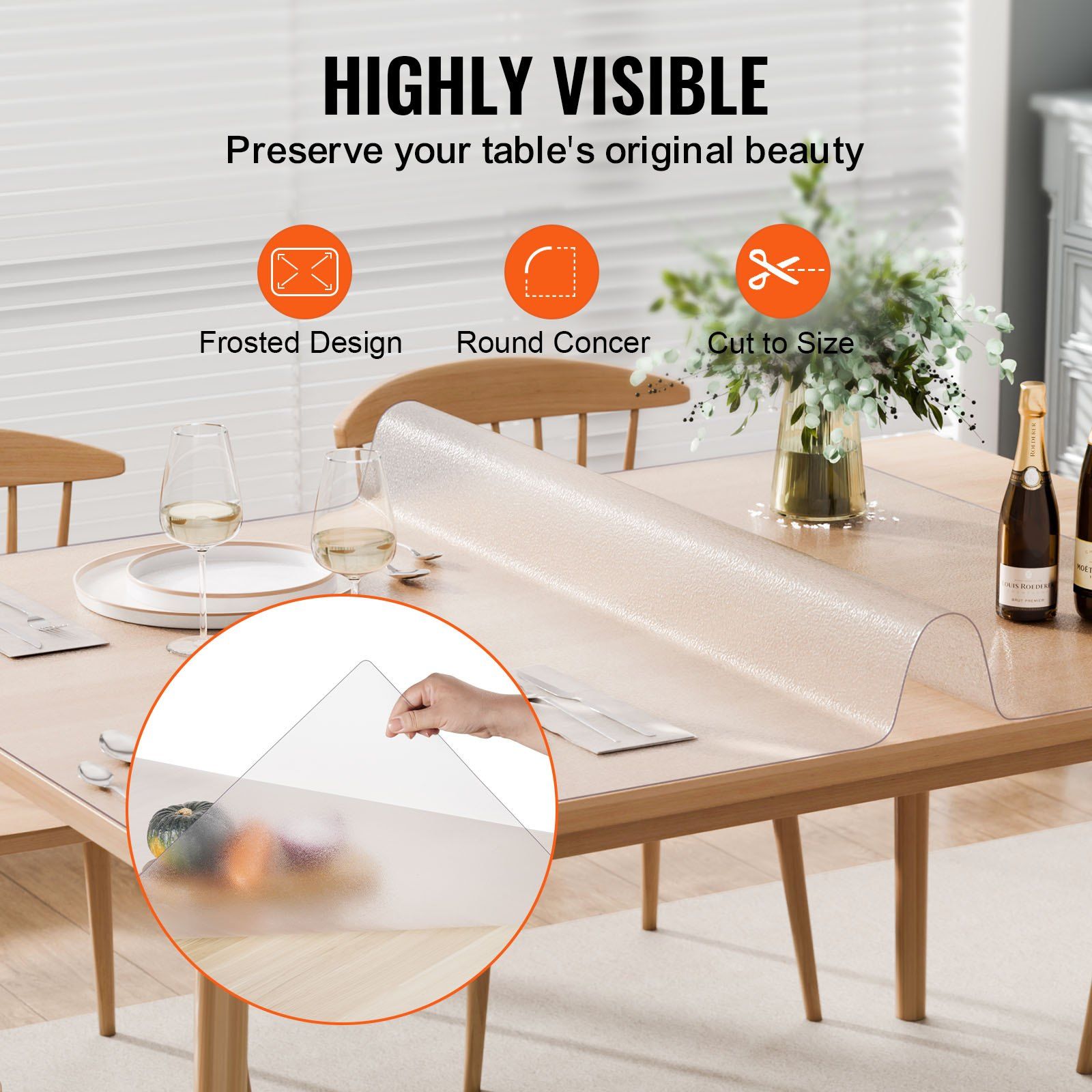 Plastic Table Cover, 24 x 48 Inch 1.5 mm Thick Frosted Table Protector, Rectangle PVC Desk Mat, Waterproof & V952-ZFXPVCZB24X4IJJHQV0