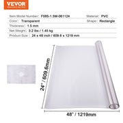 Plastic Table Cover, 24 x 48 Inch 1.5 mm Thick Frosted Table Protector, Rectangle PVC Desk Mat, Waterproof & V952-ZFXPVCZB24X4IJJHQV0