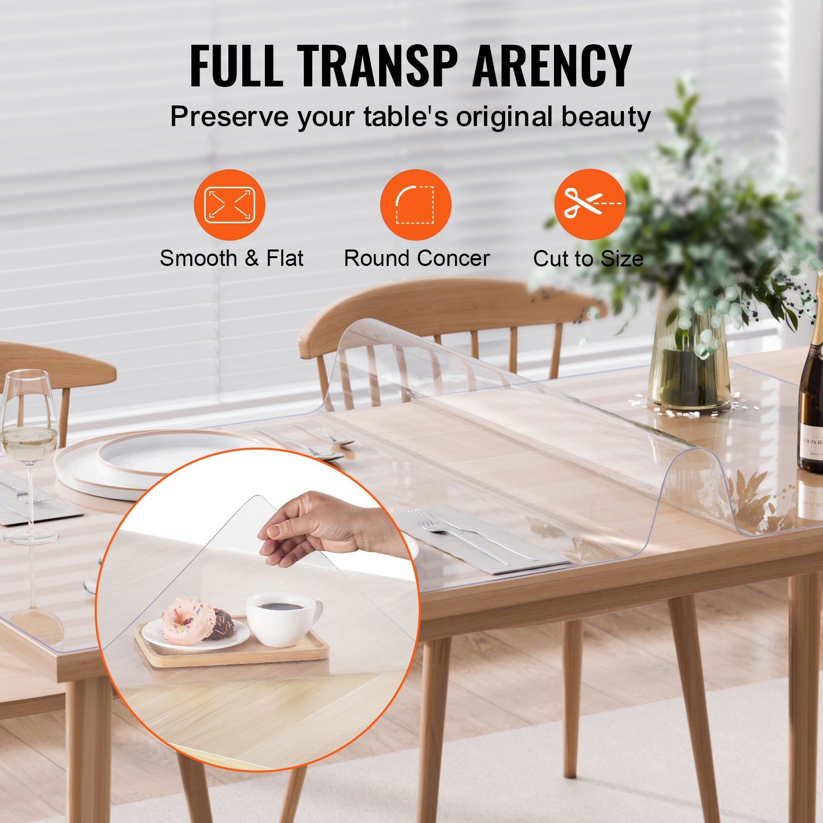 Plastic Table Cover, 30 x 60 Inch 1.5 mm Thick Clear Table Protector, Rectangle PVC Desk Mat, Waterproof & V952-ZFXPVCZB30X66LKCKV0