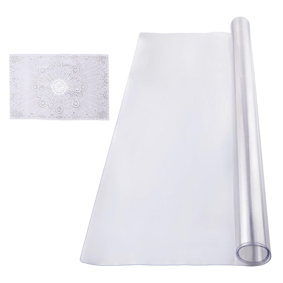 Plastic Table Cover, 40 x 60 Inch 1.5 mm Thick Clear Table Protector, Rectangle PVC Desk Mat, Waterproof & V952-ZFXPVCZB40X630CH4V0