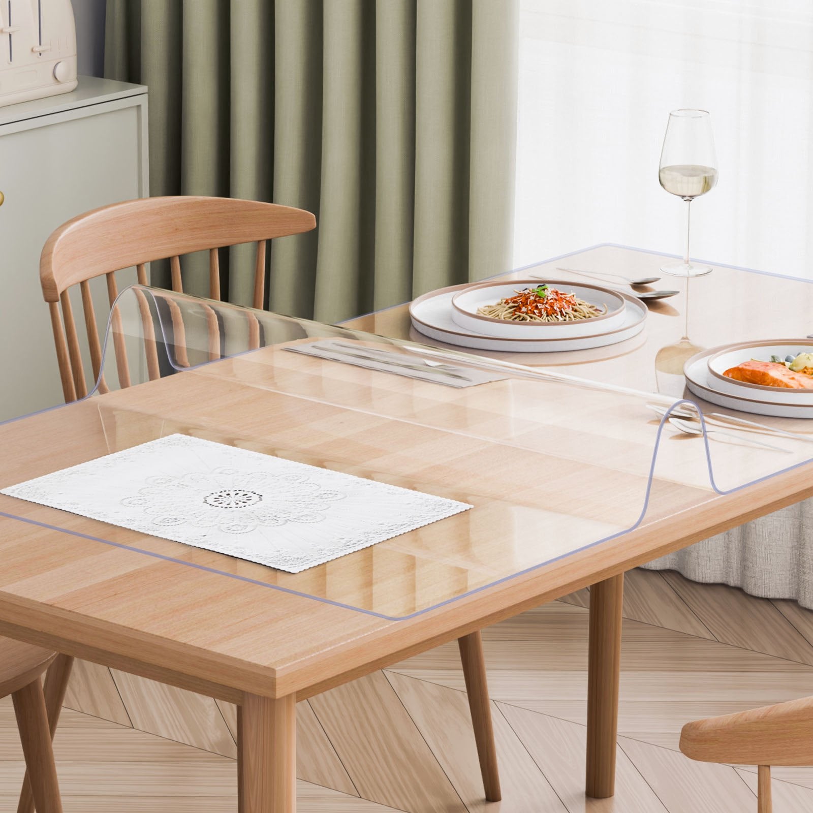 Plastic Table Cover, 42 x 60 Inch 2.0 mm Thick Clear Table Protector, Rectangle PVC Desk Mat, Waterproof & V952-ZFXPVCZB42X6Q83CQV0