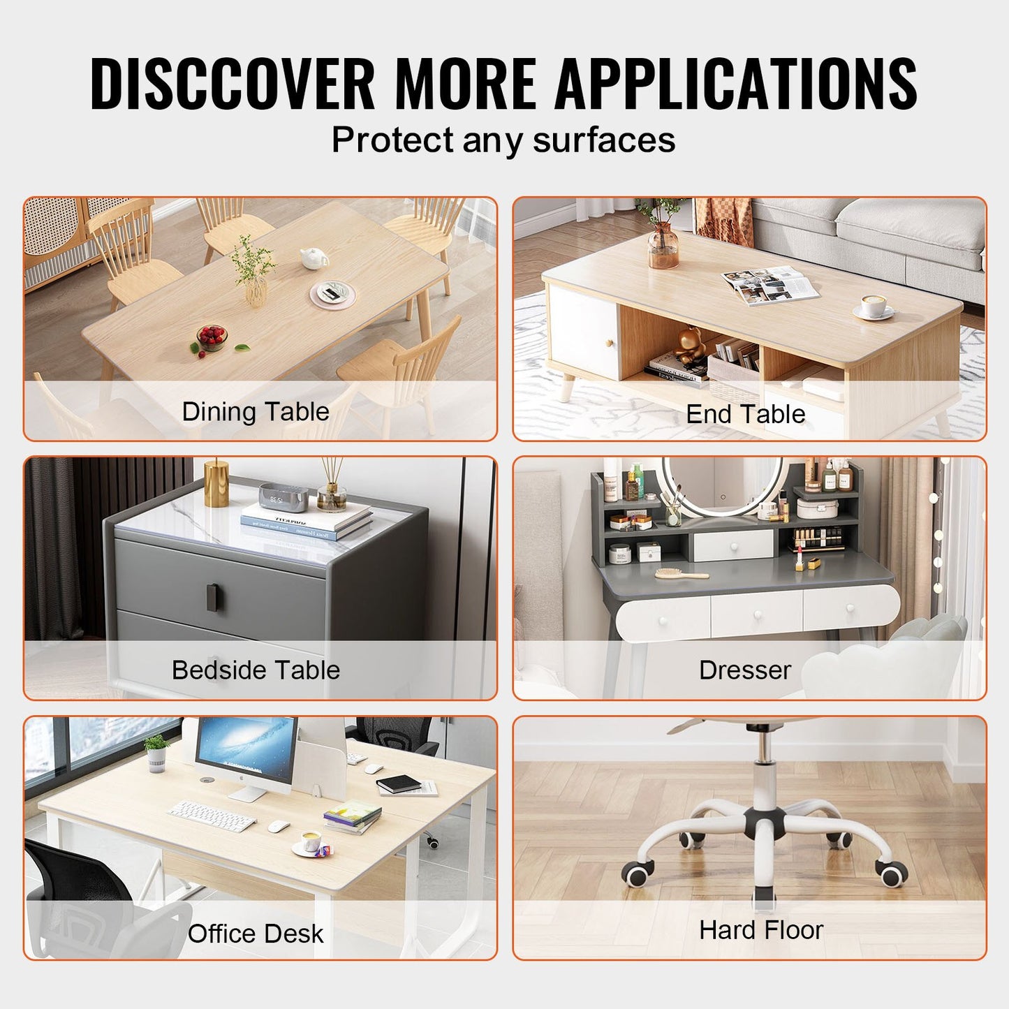 Plastic Table Cover, 48 x 48 Inch 1.5 mm Thick Clear Table Protector, Square PVC Desk Mat, Waterproof & Easy V952-ZFXPVCZB48X40K46AV0