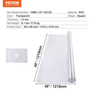 Plastic Table Cover, 48 x 48 Inch 1.5 mm Thick Clear Table Protector, Square PVC Desk Mat, Waterproof & Easy V952-ZFXPVCZB48X40K46AV0