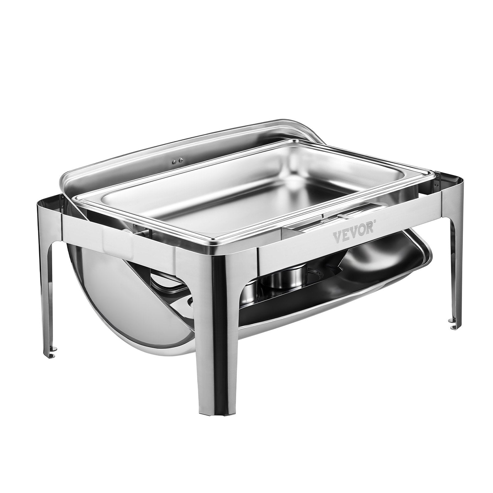 Roll Top Chafing Dish Buffet Complete Set, 9 Qt 1 Pack Stainless Steel Chafer with 2 Half Size Pans, V952-ZFXQFGK1JTYS0BDQ9V0