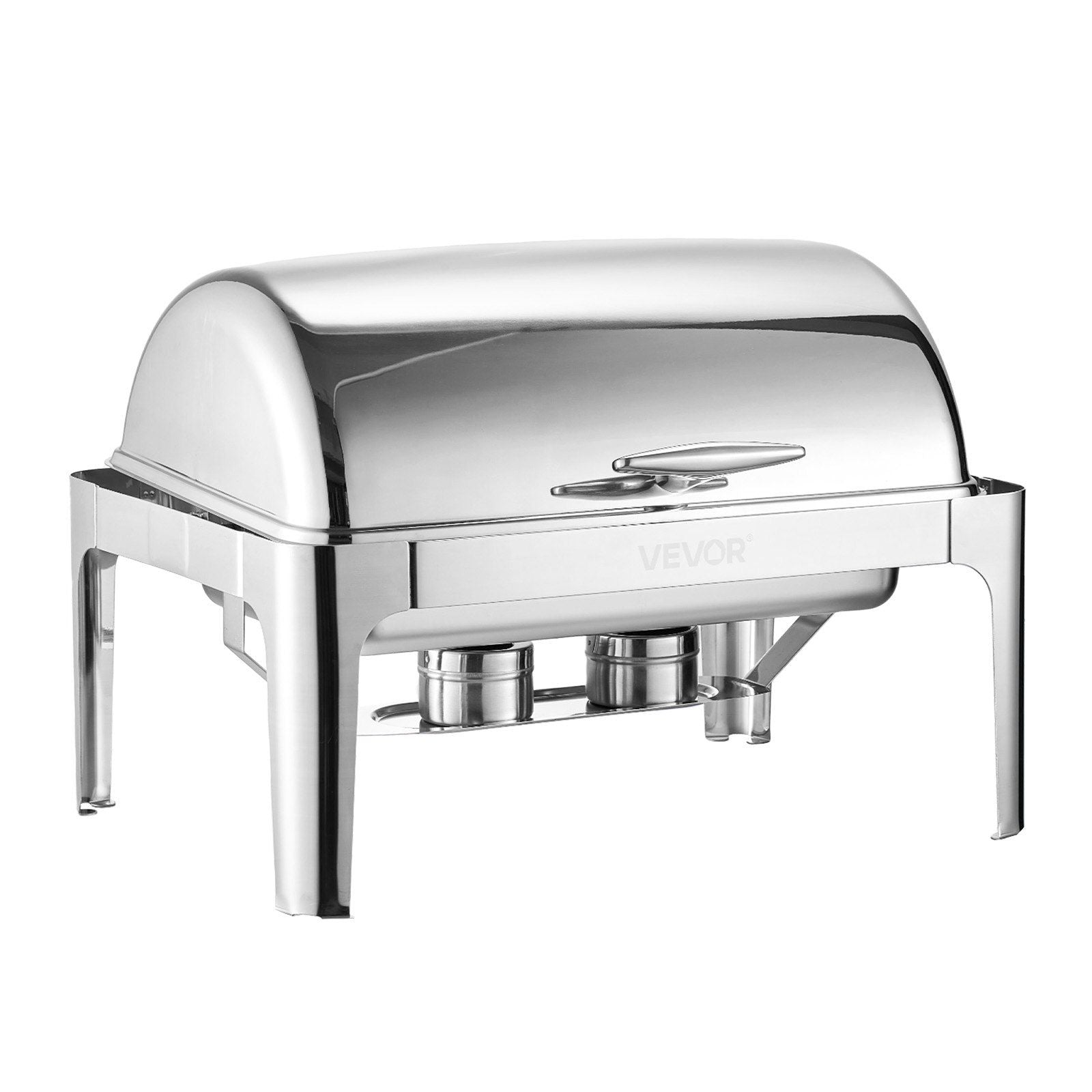 Roll Top Chafing Dish Buffet Complete Set, 9Qt Stainless Steel Chafer with Full Size Pan, Rectangle Catering V952-ZFXQFGK1JTYSNU6QFV0