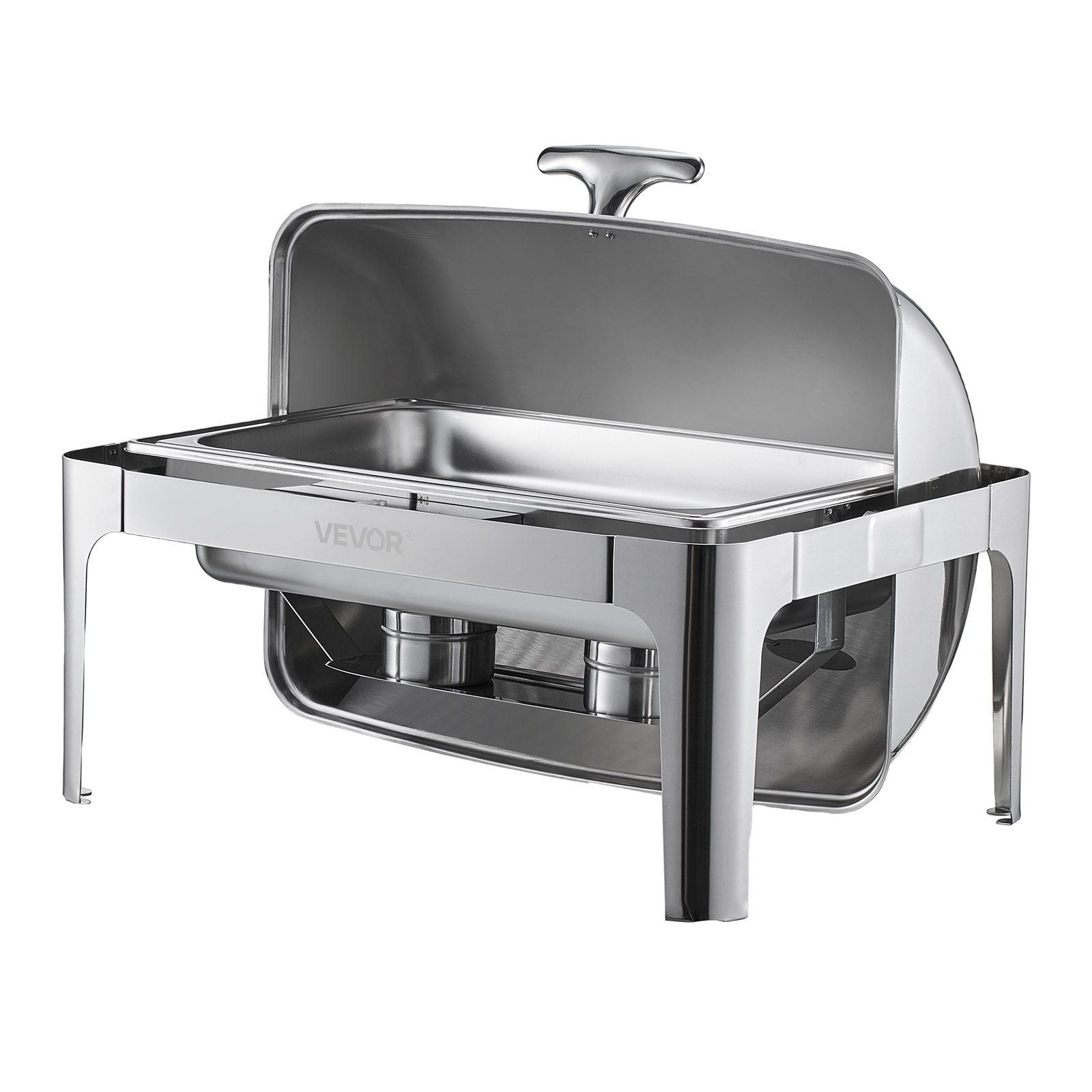 Roll Top Chafing Dish Buffet Complete Set, 9Qt Stainless Steel Chafer with Full Size Pan, Rectangle Catering V952-ZFXQFGK1JTYSNU6QFV0