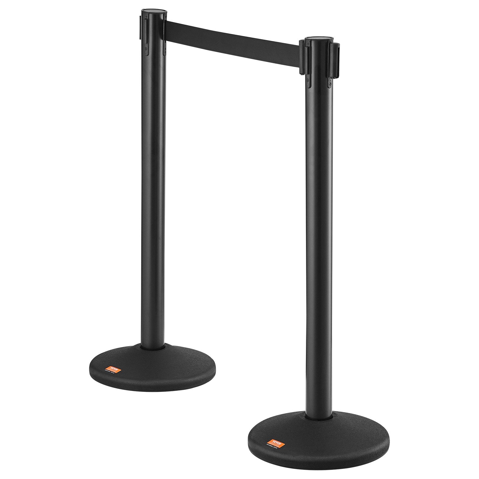 Crowd Control Stanchions, 2-Pack Crowd Control Barriers with 6.5FT Black Retractable Belt, Plastic Stanchion V952-ZGGLZHSSLZX2HXDZWV0