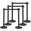 Crowd Control Stanchions, 6-Pack Crowd Control Barriers with 3PCS 6.5FT Black Retractable Belts, Plastic V952-ZGGLZHSSLZX6P36AJV0