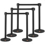 Crowd Control Stanchions, 6-Pack Crowd Control Barriers with 3PCS 6.5FT Black Retractable Belts, Plastic V952-ZGGLZHSSLZX6P36AJV0