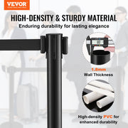 Crowd Control Stanchions, 6-Pack Crowd Control Barriers with 3PCS 6.5FT Black Retractable Belts, Plastic V952-ZGGLZHSSLZX6P36AJV0
