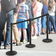 Crowd Control Stanchions, 6-Pack Crowd Control Barriers with 3PCS 6.5FT Black Retractable Belts, Plastic V952-ZGGLZHSSLZX6P36AJV0