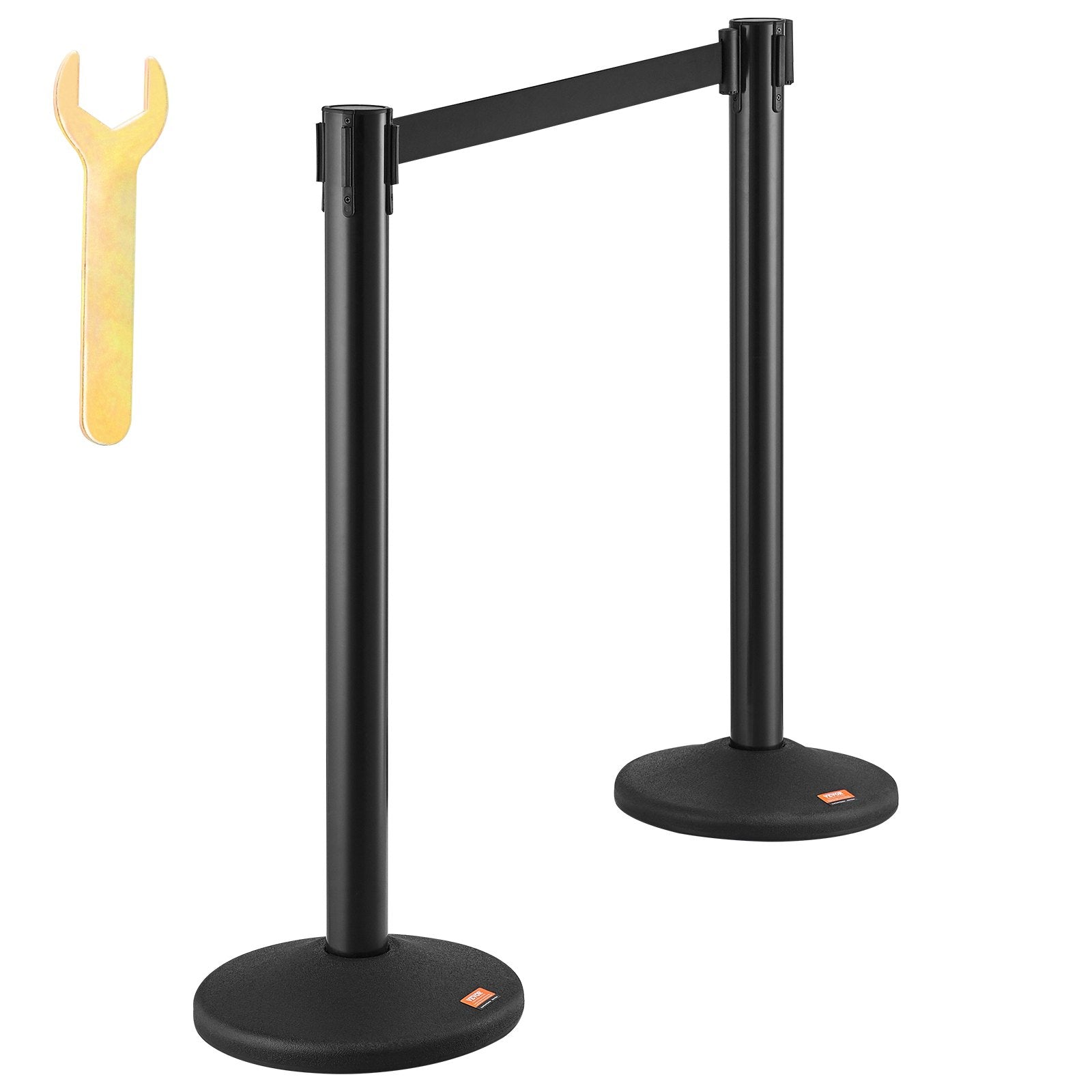 Crowd Control Stanchions, 6-Pack Crowd Control Barriers with 3PCS 6.5FT Black Retractable Belts, Plastic V952-ZGGLZHSSLZX6P36AJV0