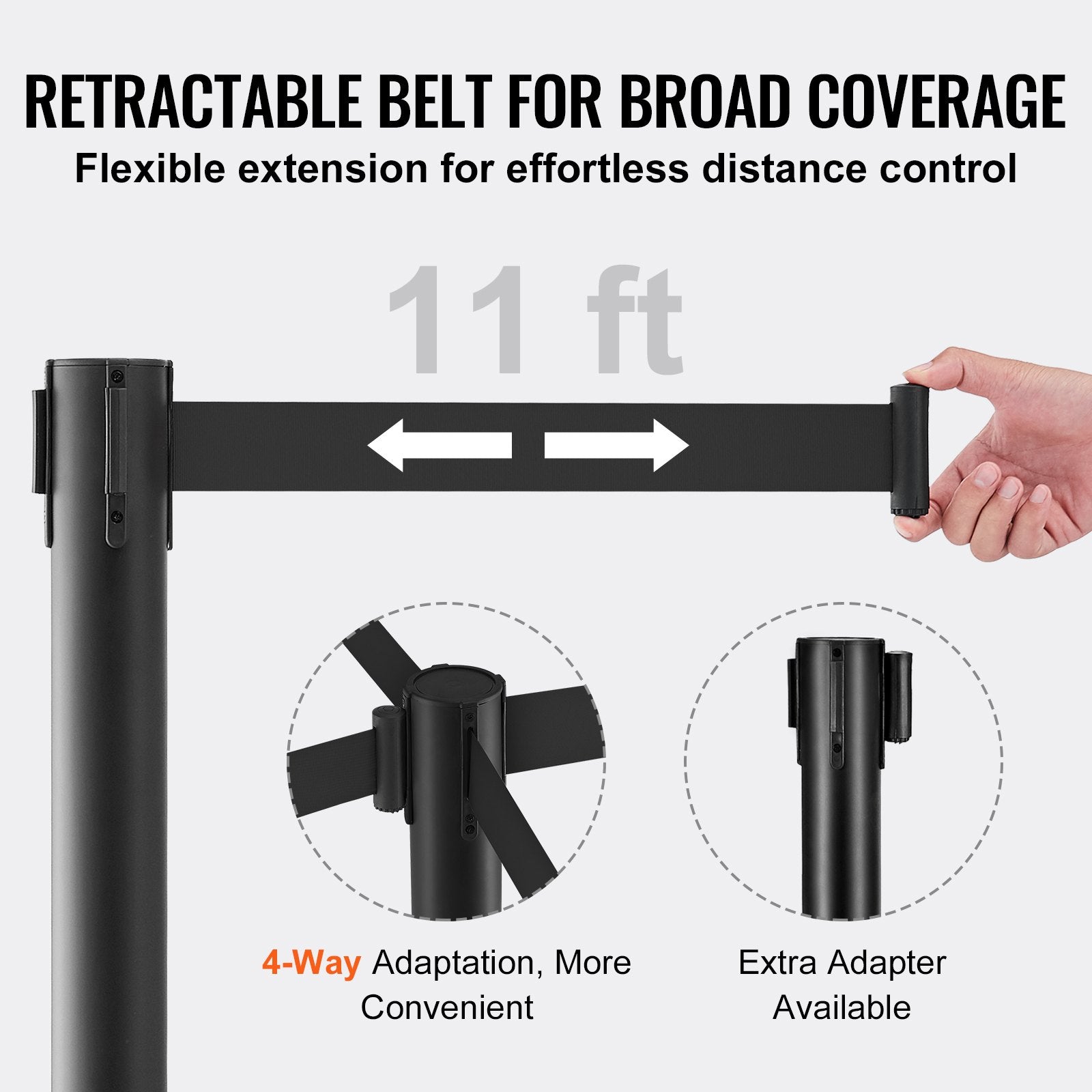 Crowd Control Stanchions, 2-Pack Crowd Control Barriers, Carbon Steel Baking Painted Stanchion Queue Post V952-ZGGLZHSTZX2J6KF5TV0