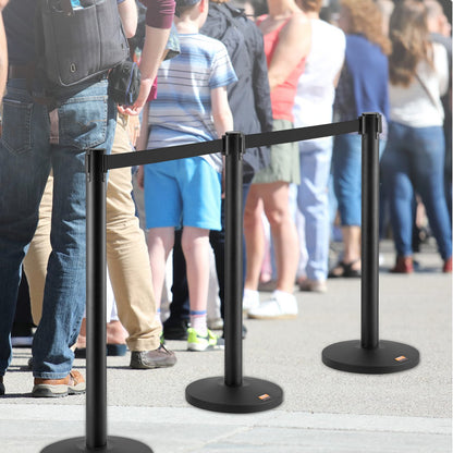 Crowd Control Stanchions, 2-Pack Crowd Control Barriers, Carbon Steel Baking Painted Stanchion Queue Post V952-ZGGLZHSTZX2J6KF5TV0