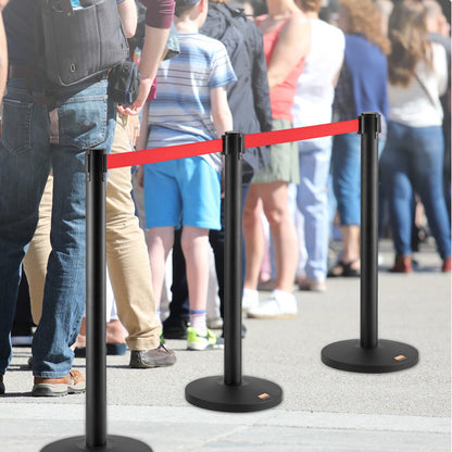 Crowd Control Stanchions, 2-Pack Crowd Control Barriers, Carbon Steel Baking Painted Stanchion Queue Post V952-ZGGLZHSTZX2JQGN8RV0