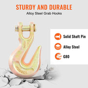 Transport Binder Chain, 3220 kg Working Load Limit, 3/8''x20' G80 Tow Chain Tie Down with Grab Hooks, DOT V952-ZGTLJZMGDXZYJG017V0