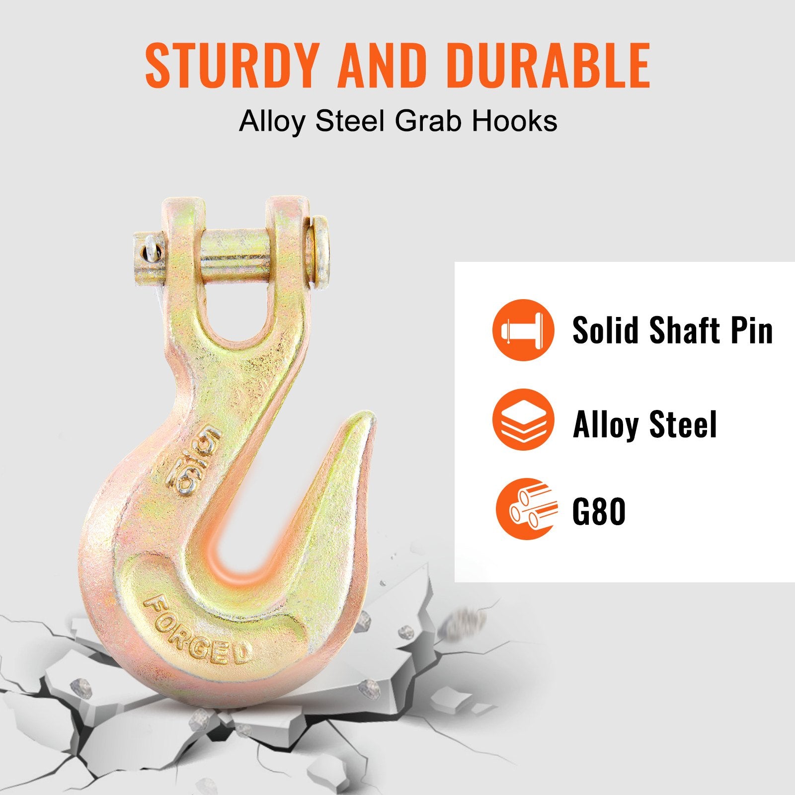 Transport Binder Chain, 2222 kg Working Load Limit, 5/16''x20' G80 Tow Chain Tie Down with Grab Hooks, DOT V952-ZGTLJZMGDXZYJQB0WV0