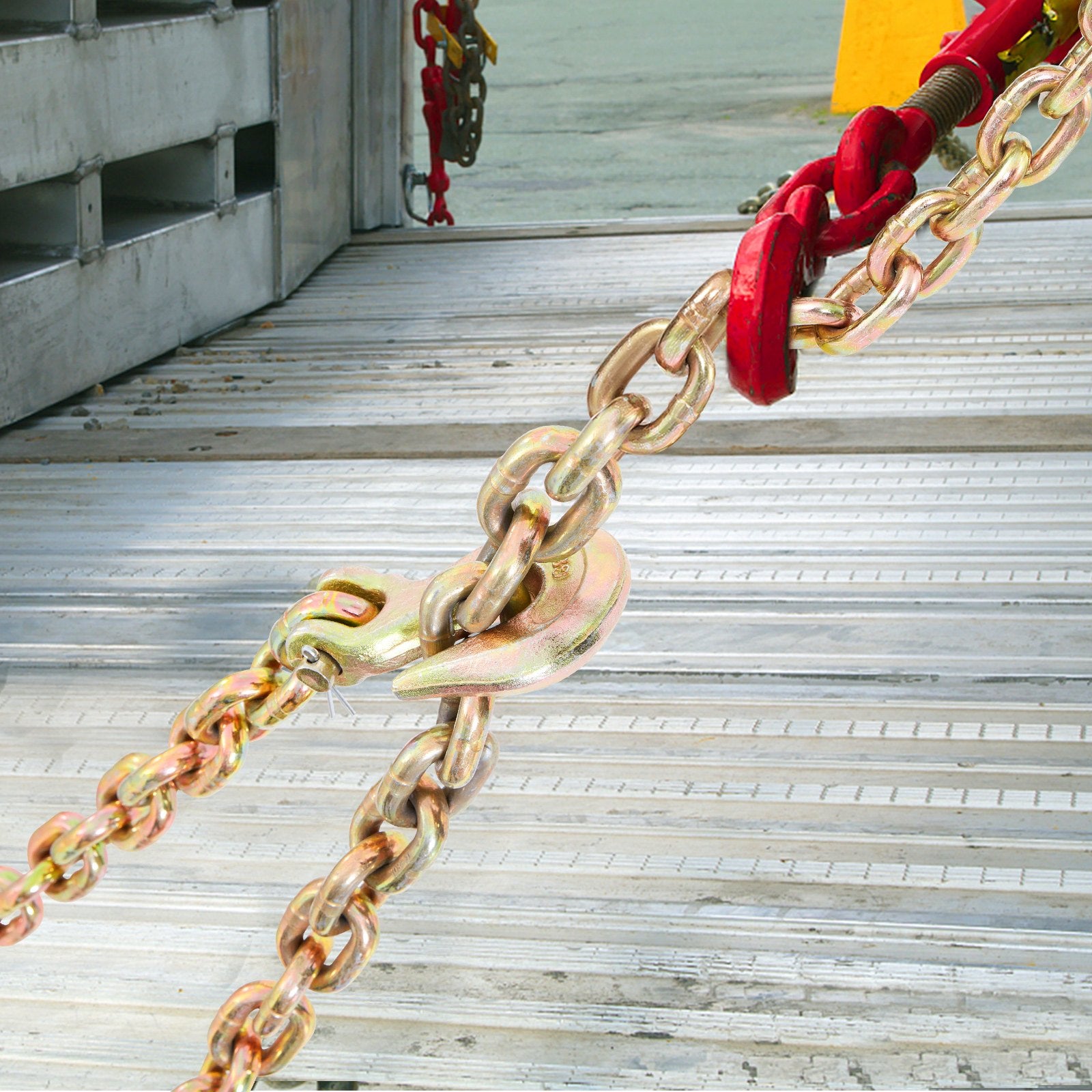 Transport Binder Chain, 2222 kg Working Load Limit, 5/16''x20' G80 Tow Chain Tie Down with Grab Hooks, DOT V952-ZGTLJZMGDXZYJQB0WV0