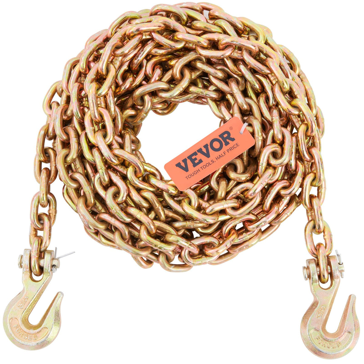 Transport Binder Chain, 2222 kg Working Load Limit, 5/16''x20' G80 Tow Chain Tie Down with Grab Hooks, DOT V952-ZGTLJZMGDXZYJQB0WV0