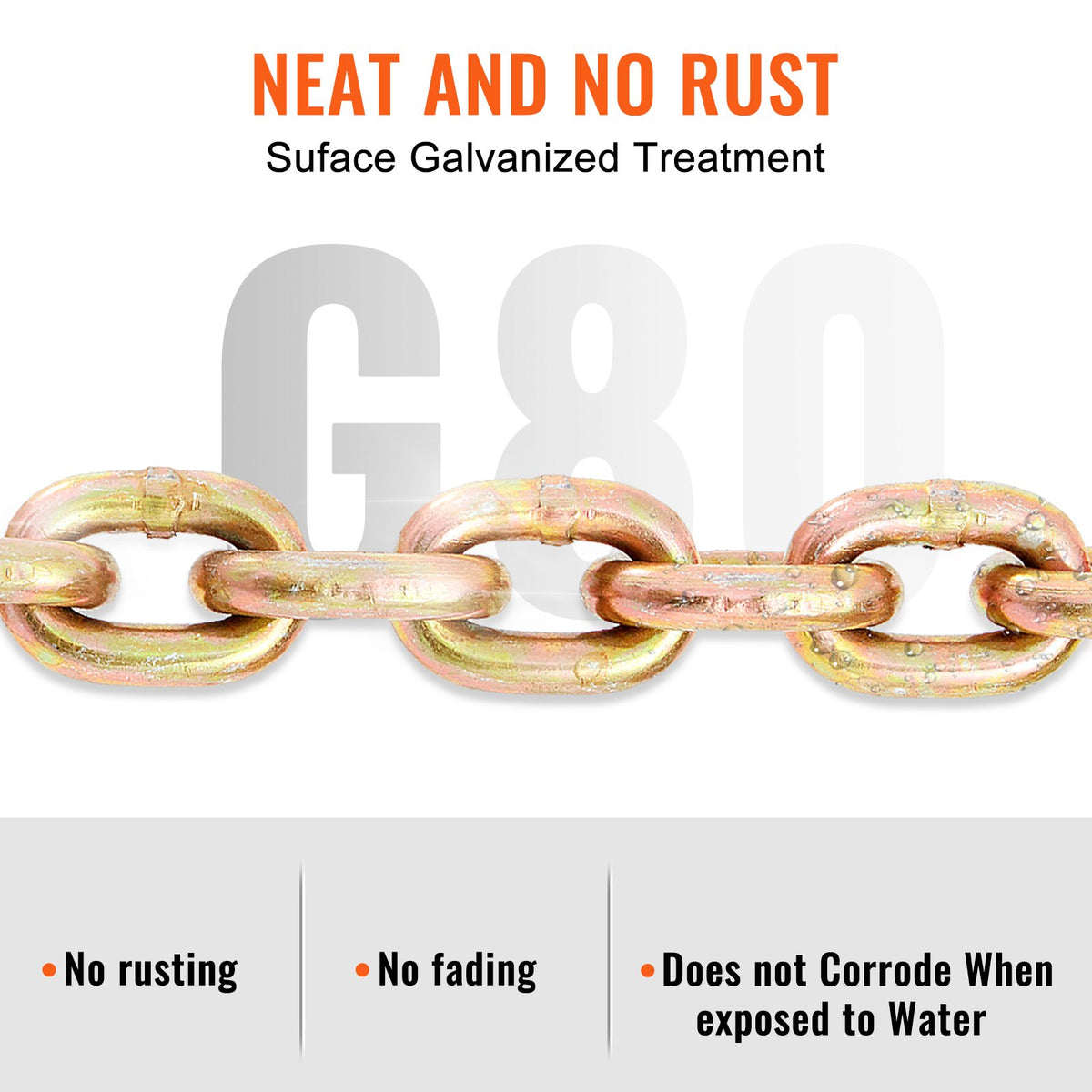 Transport Binder Chain, 2222 kg Working Load Limit, G80 Tow Chain Tie Down with Grab Hooks, DOT Certified, V952-ZGTLJZMGDXZYJUZEDV0