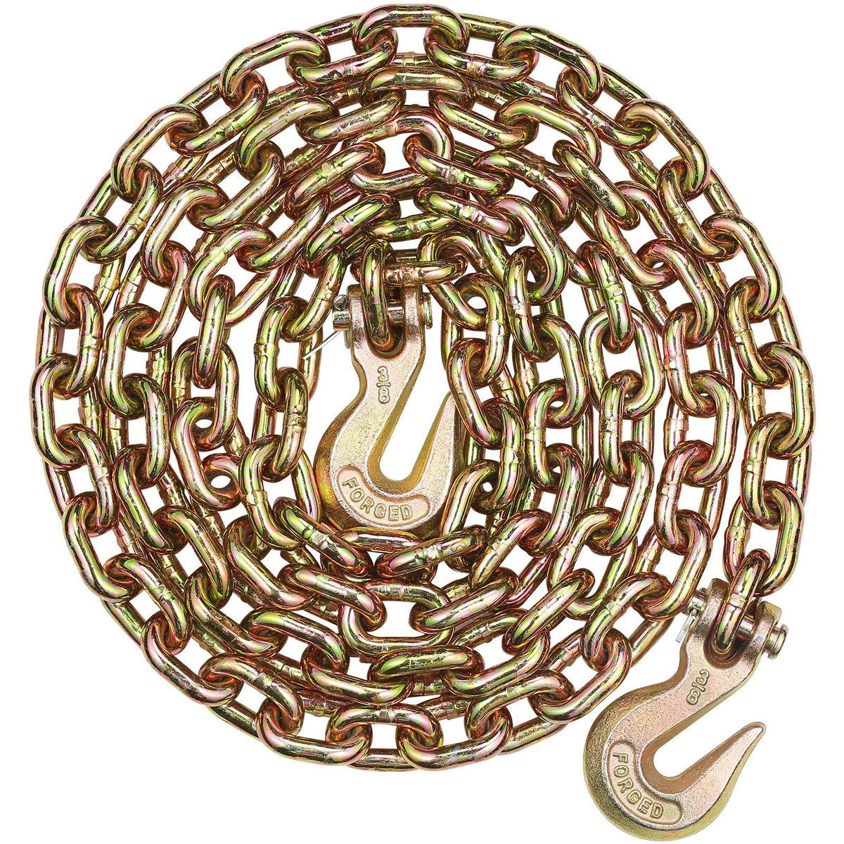 G80 Transport Binder Chain, 10 mm x 316 cm Tow Chain with Clevis Grab Hooks, 3.22T Safe Working Load, Heavy V952-ZGTLSGMGDX1JAQ0QWV0