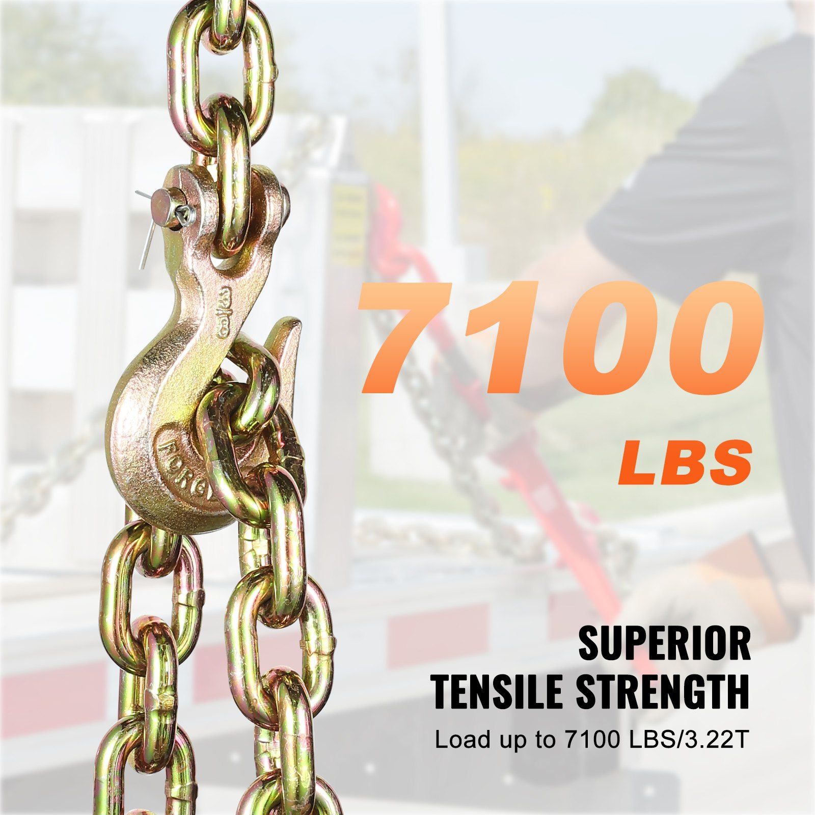 G80 Transport Binder Chain, 10 mm x 316 cm 2-Pack Tow Chain with Clevis Grab Hooks, 3.22T Safe Working Load, V952-ZGTLSGMGDX2JJAXBDV0