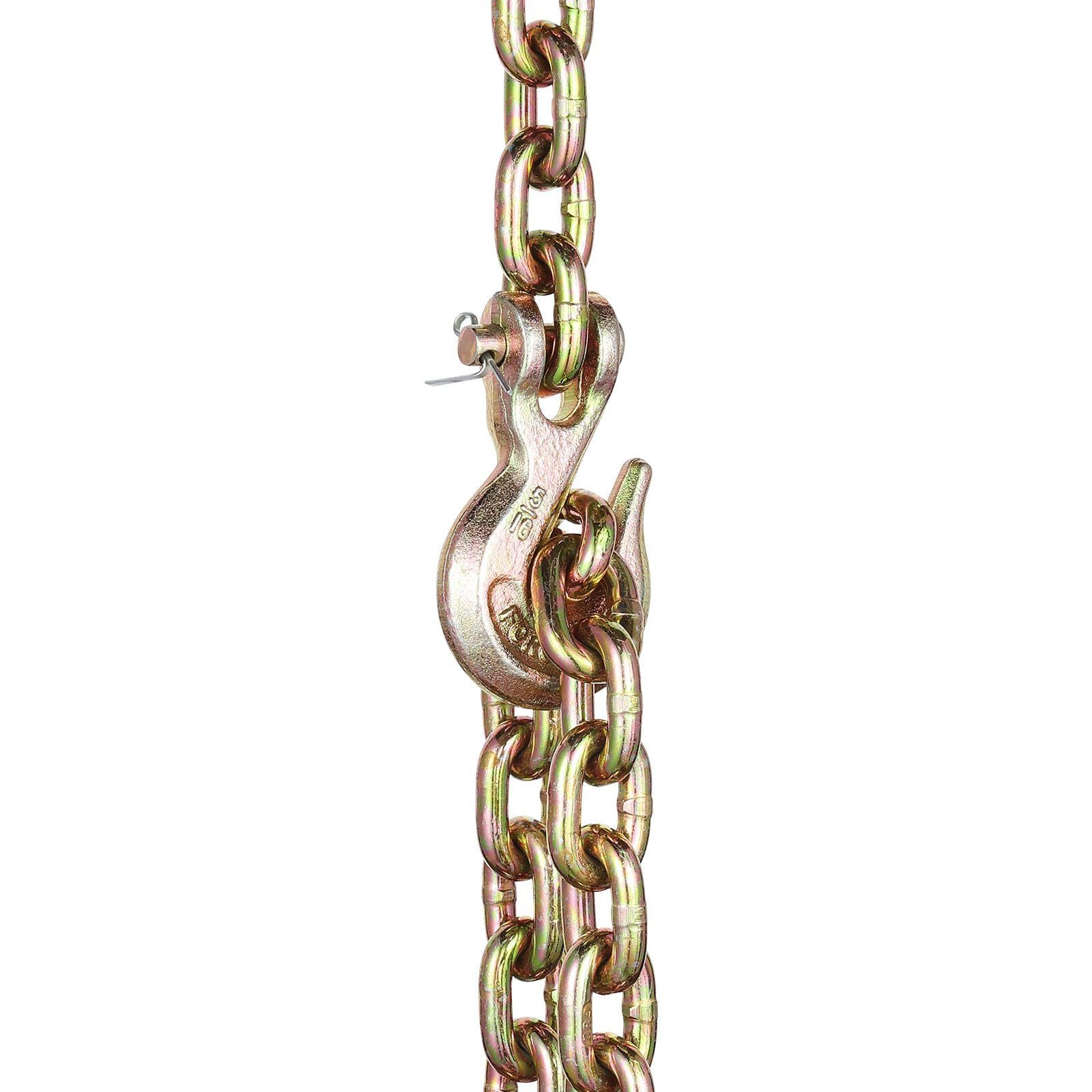 G80 Transport Binder Chain, 8 mm x 316 cm 2-Pack Tow Chain with Clevis Grab Hooks, 2.22T Safe Working Load, V952-ZGTLSGMGDX2JYBW2AV0