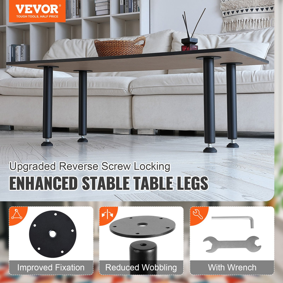 406.4MM Adjustable Desk Legs, Reinforced Steel Office Table Furniture legs Set of 4 for DIY, 1200 lbs Load V952-ZGZT2YC16INCQVIUPV0