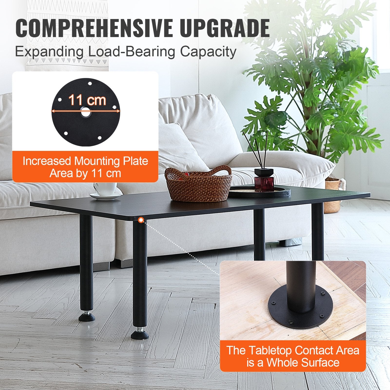 406.4MM Adjustable Desk Legs, Reinforced Steel Office Table Furniture legs Set of 4 for DIY, 1200 lbs Load V952-ZGZT2YC16INCQVIUPV0