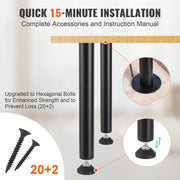 406.4MM Adjustable Desk Legs, Reinforced Steel Office Table Furniture legs Set of 4 for DIY, 1200 lbs Load V952-ZGZT2YC16INCQVIUPV0