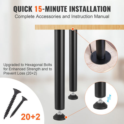 406.4MM Adjustable Desk Legs, Reinforced Steel Office Table Furniture legs Set of 4 for DIY, 1200 lbs Load V952-ZGZT2YC16INCQVIUPV0