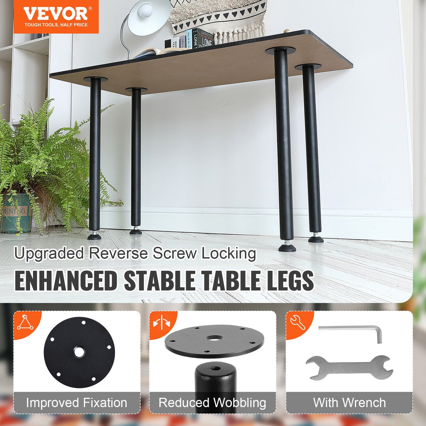 711.2MM Adjustable Desk Legs, Reinforced Steel Office Table Furniture legs Set of 4 for DIY, 544.3KG Load V952-ZGZT2YC28YC0FIEAYV0
