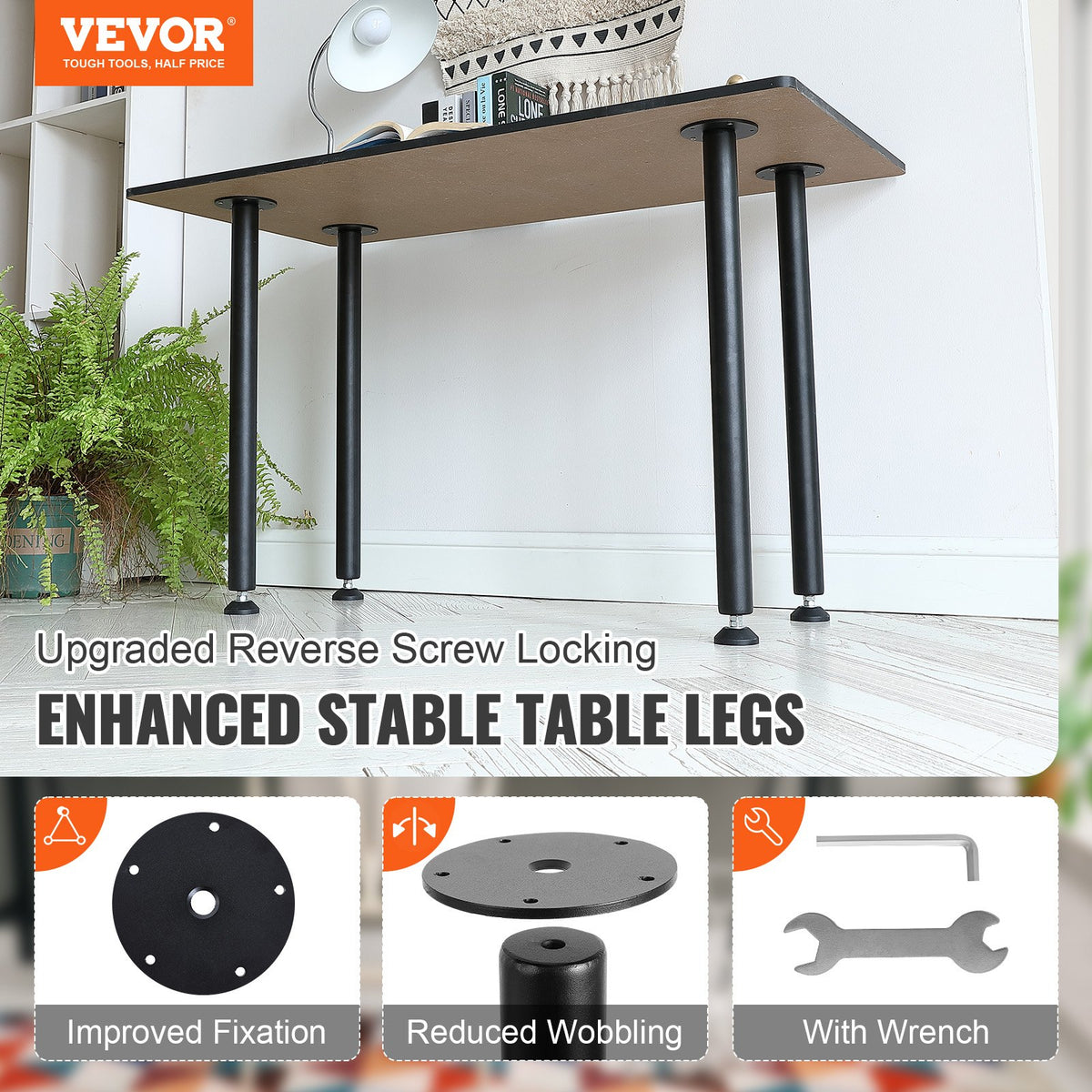 711.2MM Adjustable Desk Legs, Reinforced Steel Office Table Furniture legs Set of 4 for DIY, 544.3KG Load V952-ZGZT2YC28YC0FIEAYV0
