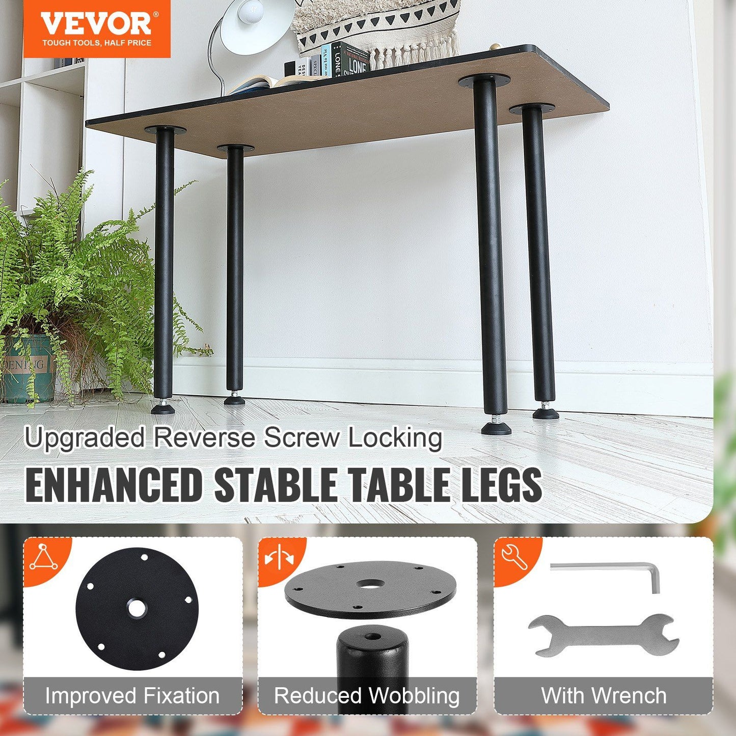 762MM Adjustable Desk Legs, Reinforced Steel Office Table Furniture legs Set of 4 for DIY, 544.3KG Load V952-ZGZT2YC30YC0ZVHG9V0