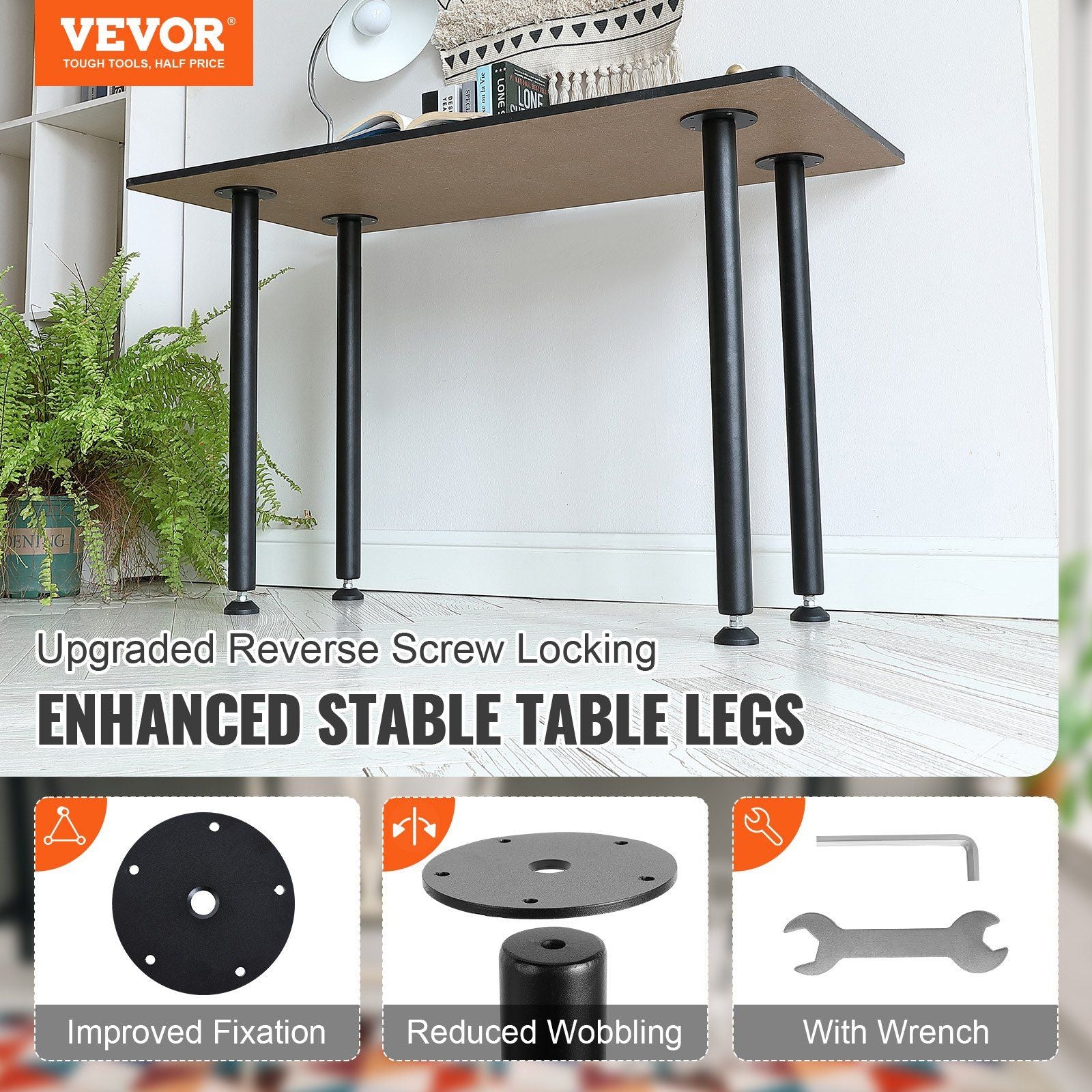 762MM Adjustable Desk Legs, Reinforced Steel Office Table Furniture legs Set of 4 for DIY, 544.3KG Load V952-ZGZT2YC30YC0ZVHG9V0
