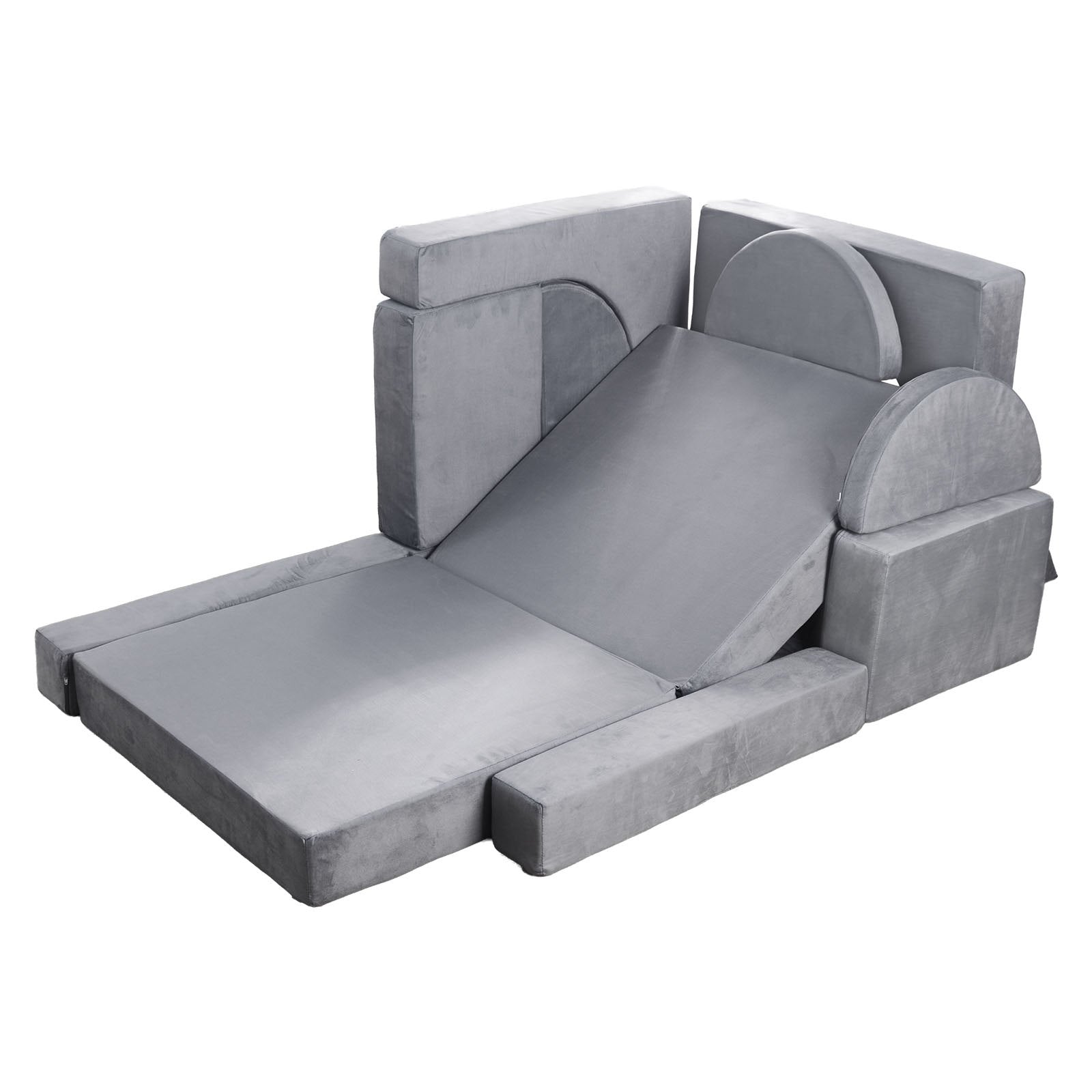 Modular Kids Play Couch, Sectional Toddler Sofa with Armrests, 28D Sponge & Short Pile, Convertible Kids V952-ZHETSF14JTHSOMUNU001V0
