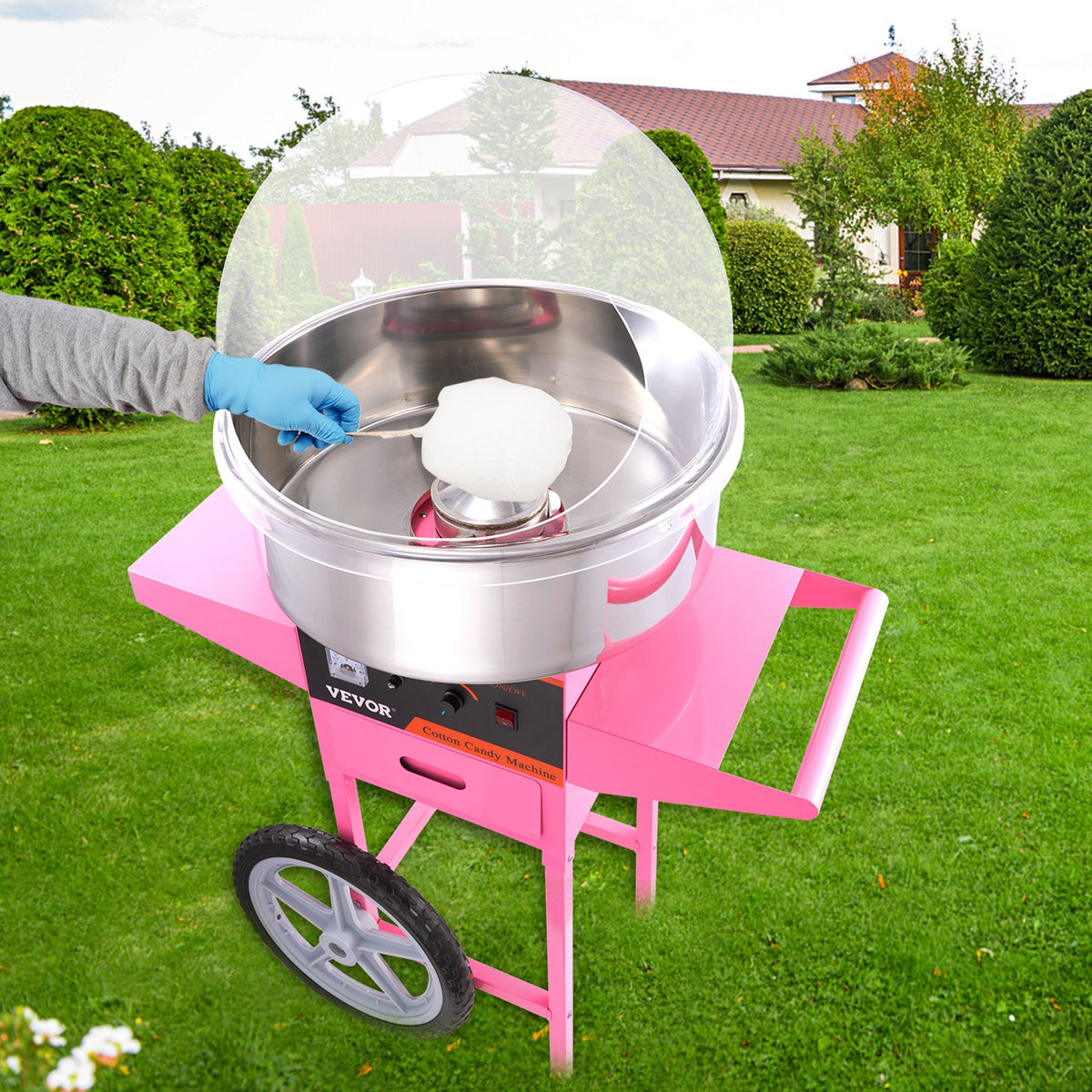 Commercial Cotton Candy Machine with Cart & Cover Sugar Floss Maker 1000W V952-ZHSKU00000000000018