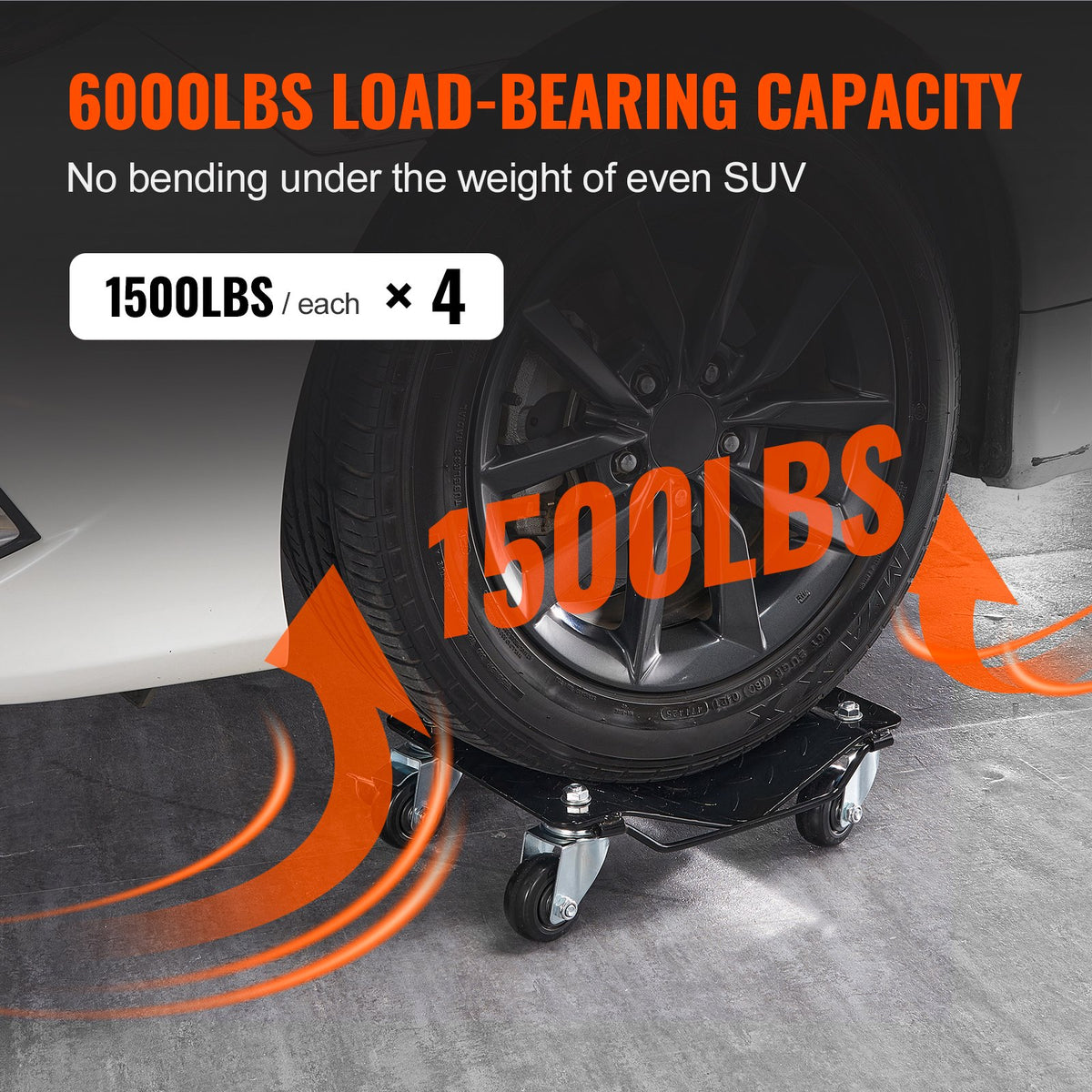 Car Dolly Wheel Tire Dolly 4 PCS Heavy Duty Skate Auto Repair Dolly 6000LB V952-ZHSKU00000000000021