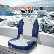 Boat Seat Low Back Fold-Down Fishing Boat Chair with Sponge Padding 2 Pack V952-ZHSKU00000000000057